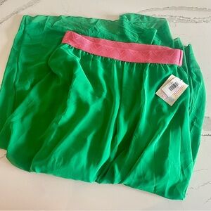 LuLaRoe Lucy lined maxi skirt slimming EUC size large green and pink 🍉 EUC